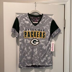 Green Bay Packers Gray and Green Short Sleeve Tee